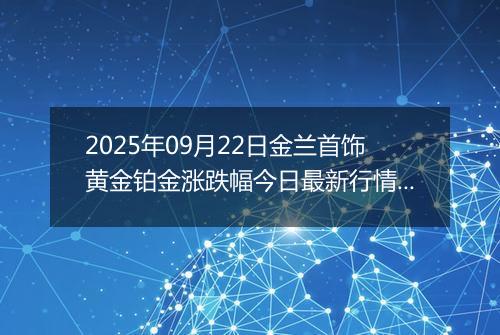 2025年09月22日金兰首饰黄金铂金涨跌幅今日最新行情及价格多少钱一克