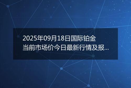 2025年09月18日国际铂金当前市场价今日最新行情及报价多少美元一盎司