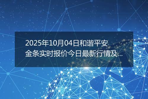 2025年10月04日和谐平安金条实时报价今日最新行情及价格多少一克
