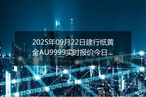 2025年09月22日建行纸黄金AU9999实时报价今日最新行情及价格多少元一克