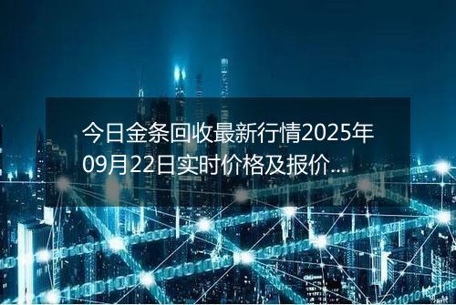 今日金条回收最新行情2025年09月22日实时价格及报价多少一克