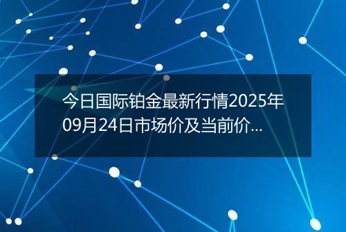 今日国际铂金最新行情2025年09月24日市场价及当前价格多少美元一盎司