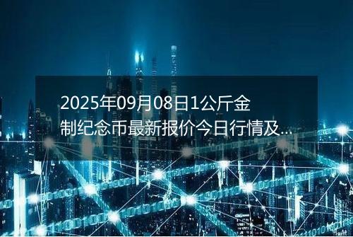 2025年09月08日1公斤金制纪念币最新报价今日行情及实时市场价多少元一个