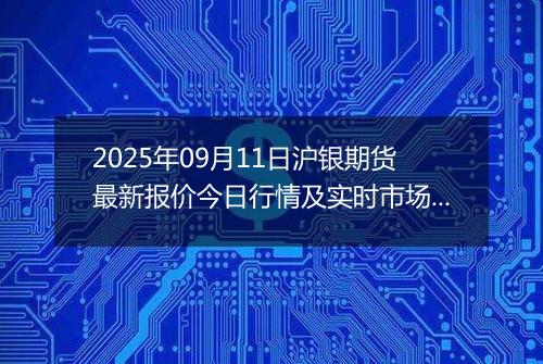 2025年09月11日沪银期货最新报价今日行情及实时市场价多少一克