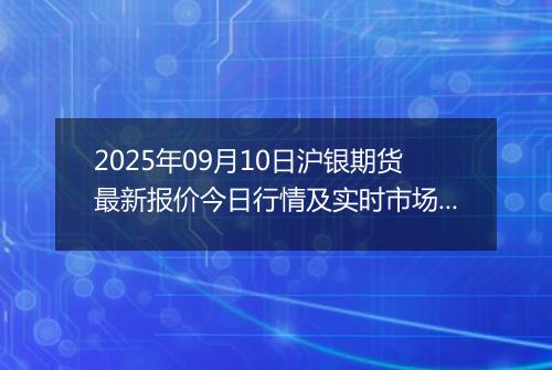 2025年09月10日沪银期货最新报价今日行情及实时市场价多少一克