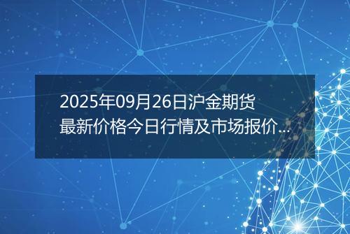 2025年09月26日沪金期货最新价格今日行情及市场报价多少元一克