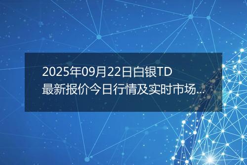 2025年09月22日白银TD最新报价今日行情及实时市场价多少钱一克