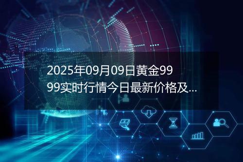 2025年09月09日黄金9999实时行情今日最新价格及当前报价多少元一克
