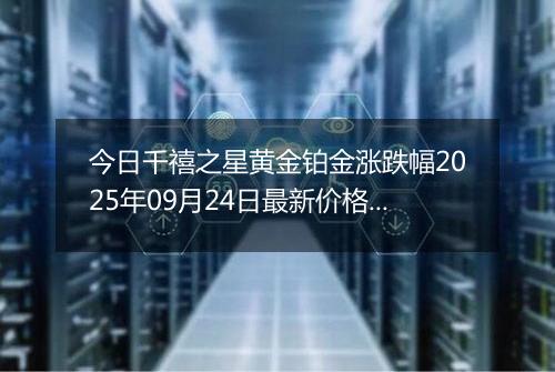 今日千禧之星黄金铂金涨跌幅2025年09月24日最新价格多少钱一克及行情