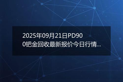 2025年09月21日PD900钯金回收最新报价今日行情及实时市场价多少一克