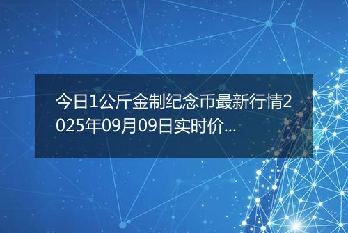 今日1公斤金制纪念币最新行情2025年09月09日实时价格及报价多少元一个