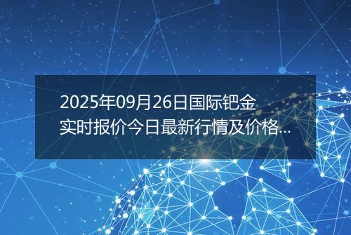2025年09月26日国际钯金实时报价今日最新行情及价格多少美元一盎司