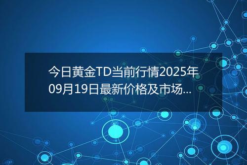 今日黄金TD当前行情2025年09月19日最新价格及市场价多少元一克