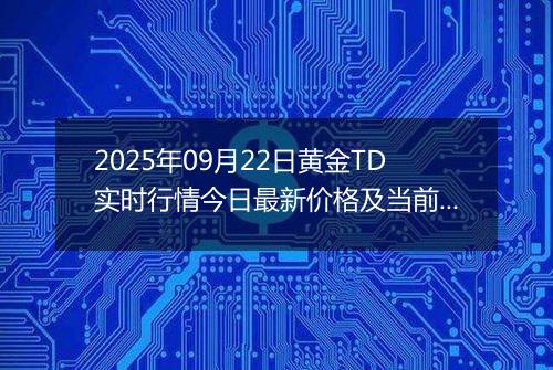 2025年09月22日黄金TD实时行情今日最新价格及当前报价多少元一克