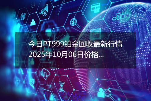 今日PT999铂金回收最新行情2025年10月06日价格市场价及报价多少元一克
