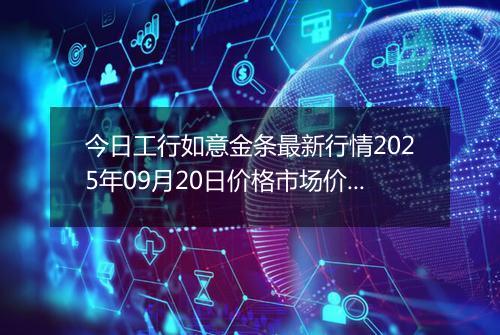 今日工行如意金条最新行情2025年09月20日价格市场价及报价多少元一克