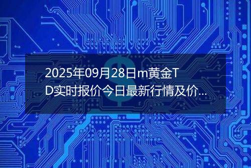 2025年09月28日m黄金TD实时报价今日最新行情及价格多少元一克