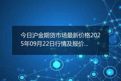 今日沪金期货市场最新价格2025年09月22日行情及报价多少元一克
