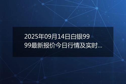 2025年09月14日白银9999最新报价今日行情及实时市场价多少元一克