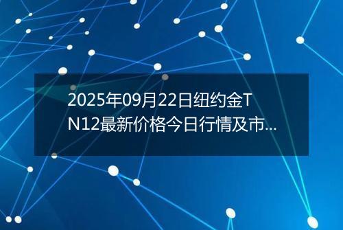2025年09月22日纽约金TN12最新价格今日行情及市场报价多少元一克