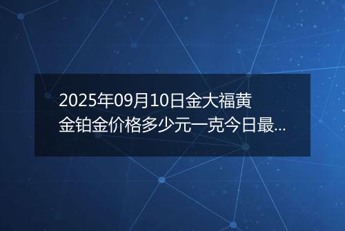 2025年09月10日金大福黄金铂金价格多少元一克今日最新行情及涨跌幅