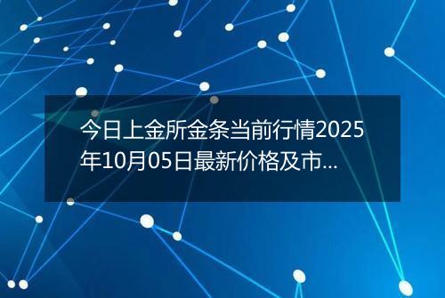 今日上金所金条当前行情2025年10月05日最新价格及市场价多少一克
