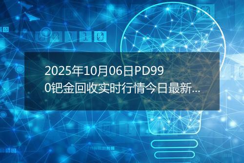2025年10月06日PD990钯金回收实时行情今日最新价格及当前报价多少钱一克