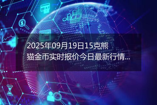 2025年09月19日15克熊猫金币实时报价今日最新行情及价格多少元一个