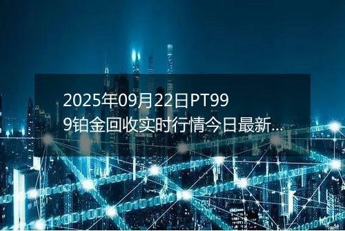 2025年09月22日PT999铂金回收实时行情今日最新价格及当前报价多少钱一克