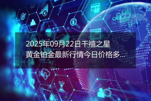 2025年09月22日千禧之星黄金铂金最新行情今日价格多少元一克及涨跌幅