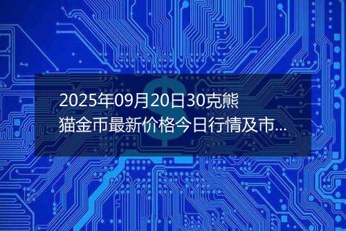 2025年09月20日30克熊猫金币最新价格今日行情及市场报价多少元一个