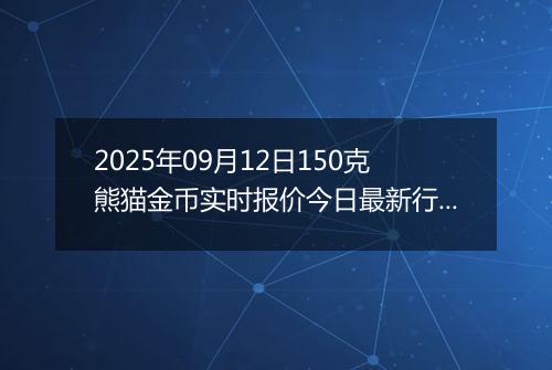 2025年09月12日150克熊猫金币实时报价今日最新行情及价格多少元一个