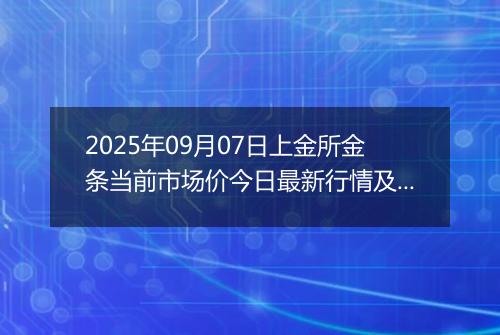 2025年09月07日上金所金条当前市场价今日最新行情及报价多少一克