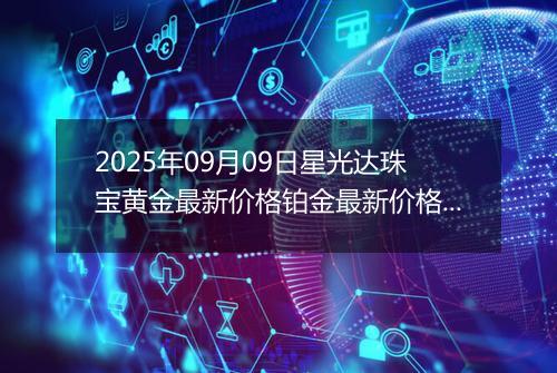 2025年09月09日星光达珠宝黄金最新价格铂金最新价格多少元一克今日行情及涨跌幅