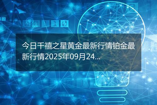 今日千禧之星黄金最新行情铂金最新行情2025年09月24日价格及涨跌幅钱一克