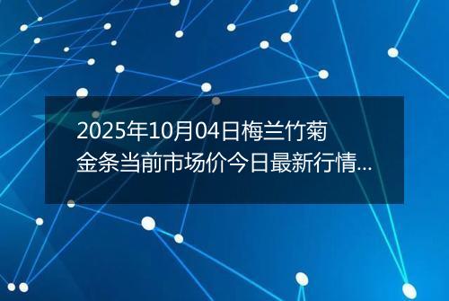 2025年10月04日梅兰竹菊金条当前市场价今日最新行情及报价多少元一克
