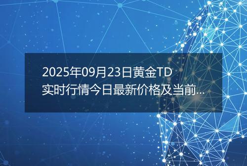 2025年09月23日黄金TD实时行情今日最新价格及当前报价多少钱一克