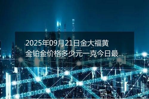 2025年09月21日金大福黄金铂金价格多少元一克今日最新行情及涨跌幅