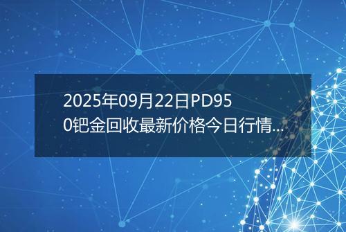 2025年09月22日PD950钯金回收最新价格今日行情及市场报价多少元一克