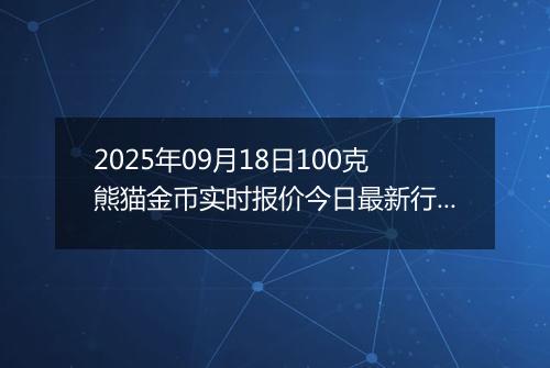 2025年09月18日100克熊猫金币实时报价今日最新行情及价格多少元一个
