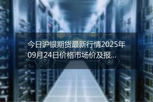 今日沪银期货最新行情2025年09月24日价格市场价及报价多少钱一克