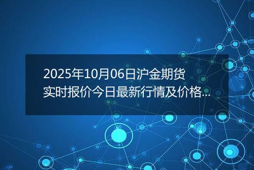 2025年10月06日沪金期货实时报价今日最新行情及价格多少元一克