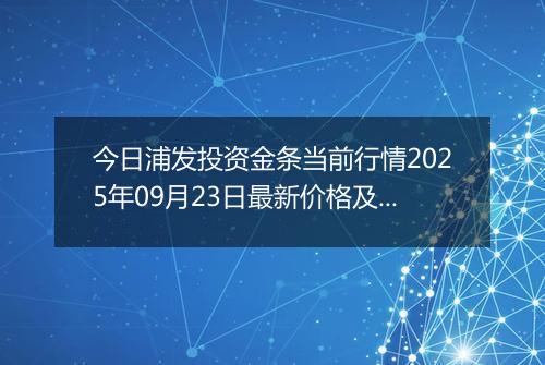 今日浦发投资金条当前行情2025年09月23日最新价格及市场价多少元一克