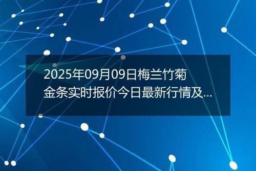 2025年09月09日梅兰竹菊金条实时报价今日最新行情及价格多少钱一克