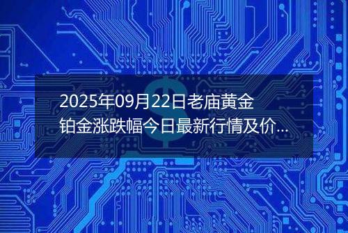 2025年09月22日老庙黄金铂金涨跌幅今日最新行情及价格多少一克