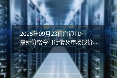 2025年09月23日白银TD最新价格今日行情及市场报价多少一克