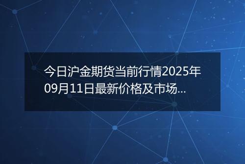 今日沪金期货当前行情2025年09月11日最新价格及市场价多少元一克