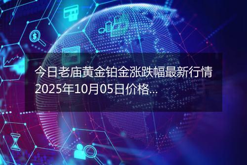 今日老庙黄金铂金涨跌幅最新行情2025年10月05日价格多少钱一克
