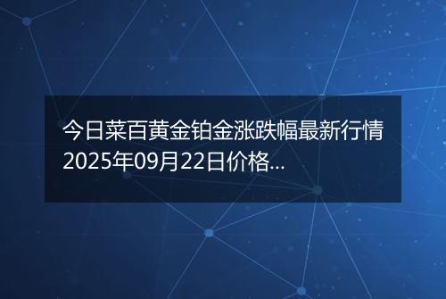 今日菜百黄金铂金涨跌幅最新行情2025年09月22日价格多少元一克
