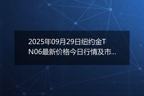2025年09月29日纽约金TN06最新价格今日行情及市场报价多少钱一克